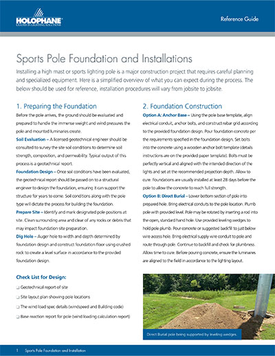 Sports Pole Foundation and Installation Guide